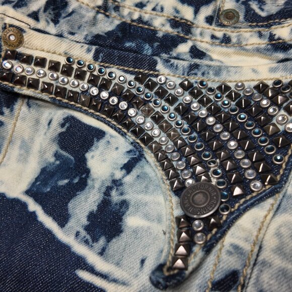 Robins Jeans, Blue/White, waist 31-32 and inseam 30 - Picture 4 of 7